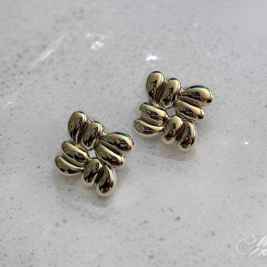 Aretes cuadrados chunky acero